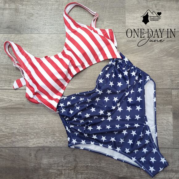 Vimpunec Cut Out Tie Back One Piece Swimsuit Size M - Picture 2 of 5